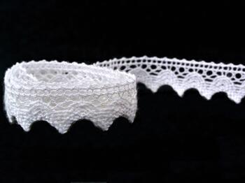 Cotton bobbin lace 75191, width 15 mm, white - 4
