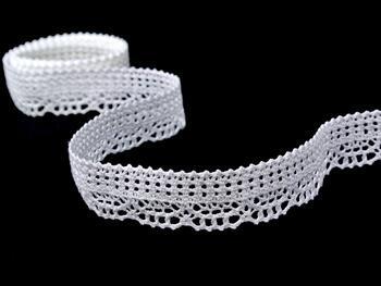 Cotton bobbin lace 75192, width 27 mm, white - 4