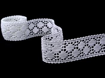 Cotton bobbin lace insert 75196, width 42 mm, white - 4
