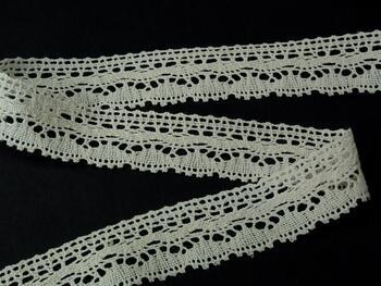 Cotton bobbin lace 75202, width 30 mm, ecru - 4