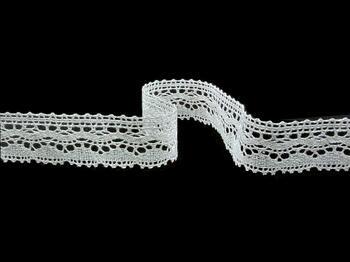Linen bobbin lace 75202, width 30 mm, cream - 4