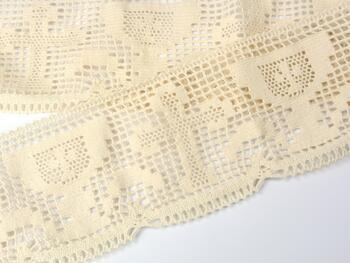 Cotton bobbin lace 75204, width 100 mm, ecru - 4