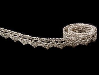 Cotton bobbin lace 75207, width 14 mm, light linen gray - 4