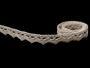 Cotton bobbin lace 75207, width 14 mm, light linen gray - 4/5