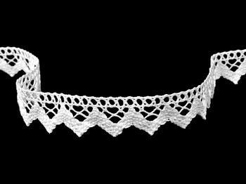 Cotton bobbin lace 75220, width 33 mm, white - 4