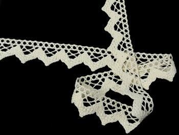 Cotton bobbin lace 75220, width 33 mm, ecru - 4