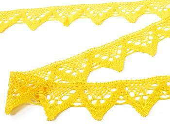 Cotton bobbin lace 75221, width 65 mm, yellow - 4