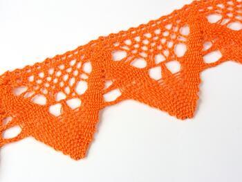 Cotton bobbin lace 75221, width 65 mm, rich orange - 4