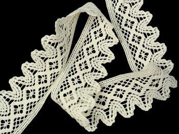 Cotton bobbin lace 75222, width 46 mm, ecru - 4