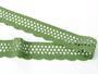Cotton bobbin lace 75231, width 40 mm, green olive - 4/4