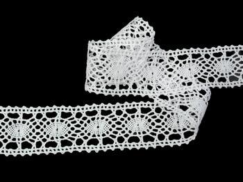 Cotton bobbin lace insert 75235, width 43 mm, white - 4