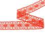 Cotton bobbin lace insert 75235, width 43 mm, red coral - 4/4