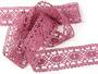Cotton bobbin lace insert 75235, width 43 mm, pink - 4/4