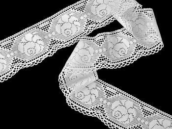Cotton bobbin lace 75237, width 80 mm, white - 4