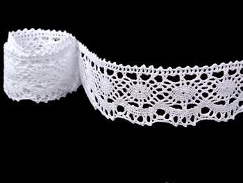 Cotton bobbin lace 75238, width 51 mm, white - 4