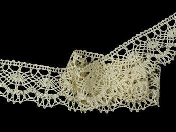 Cotton bobbin lace 75238, width 51 mm, cream - 4