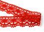 Cotton bobbin lace 75238, width 51 mm, red - 4/4