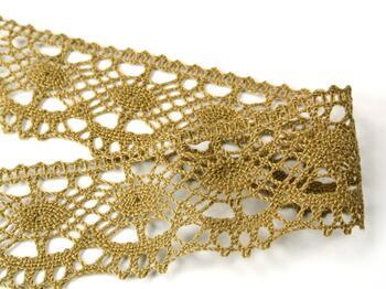 Cotton bobbin lace 75238, width 51 mm, chocolate brown - 4