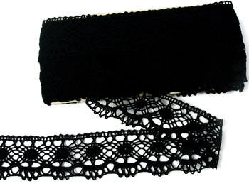 Bobbin lace No. 75238 black | 30 m - 4