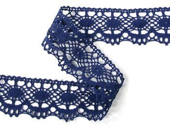 Cotton bobbin lace 75238, width 51 mm, blue - 4