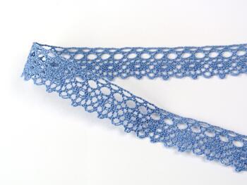 Cotton bobbin lace 75239, width 19 mm, sky blue - 4