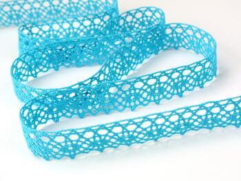Cotton bobbin lace 75239, width 19 mm, turquoise - 4