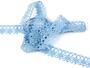 Cotton bobbin lace 75239, width 19 mm, light blue - 4/5