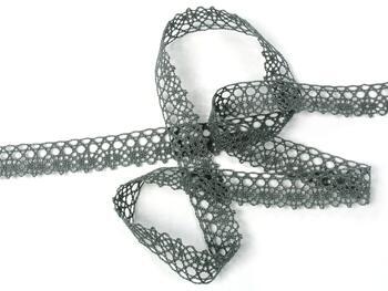 Cotton bobbin lace 75239, width 19 mm, gray - 4