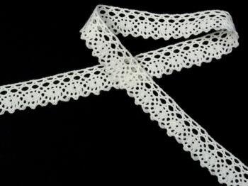 Acryl bobbin lace 75239, width 19 mm, 100% acryl, white - 4