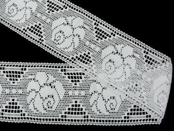 Cotton bobbin lace insert 75241, width 81 mm, white - 4