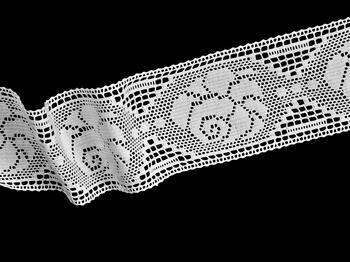 Cotton bobbin lace insert 75242, width 97 mm, white - 4