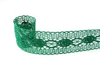 Cotton bobbin lace insert 75249, width 48 mm, light green - 4