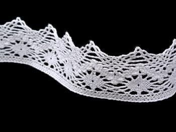 Cotton bobbin lace 75251, width 50 mm, white - 4