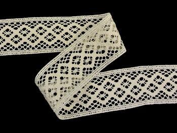 Cotton bobbin lace insert 75252, width 45 mm, ecru - 4