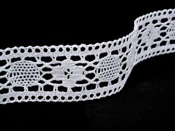 Cotton bobbin lace insert 75254, width 48 mm, white - 4