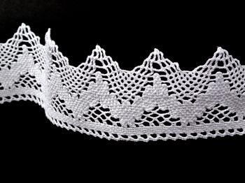 Cotton bobbin lace 75256, width 80 mm, white - 4