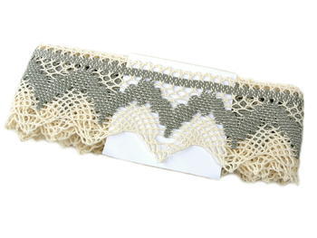 Bobbin lace No. 75256 ecru/dark linen | 30 m - 4