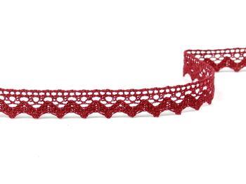 Cotton bobbin lace 75259, width 17 mm, cranberry - 4