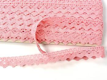 Cotton bobbin lace 75259, width 17 mm, pink - 4