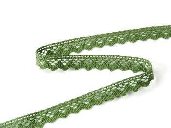 Cotton bobbin lace 75259, width 17 mm, green olive - 4