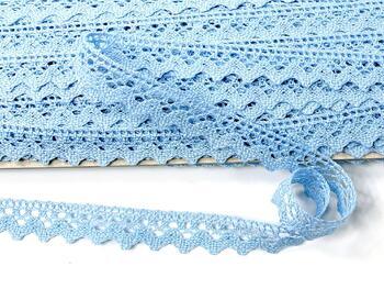 Cotton bobbin lace 75259, width 17 mm, light blue - 4