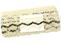 Cotton bobbin lace 75251, width 50 mm, cream/dark brown - 4/4