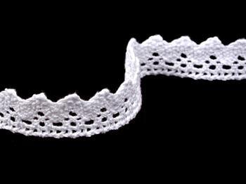 Cotton bobbin lace 75260, width 22 mm, white - 4