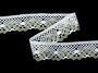 Cotton bobbin lace 75261, width 40 mm, white/dark linen gray - 4/5