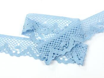 Cotton bobbin lace 75261, width 40 mm, light blue - 4