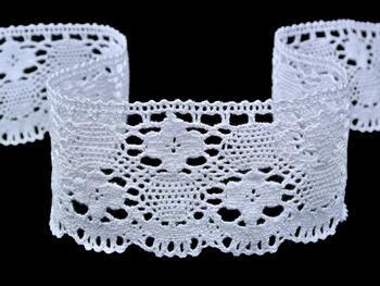 Cotton bobbin lace 75262, width 80 mm, white - 4