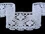 Cotton bobbin lace 75262, width 80 mm, white - 4/4