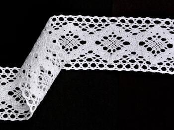 Cotton bobbin lace insert 75264, width 43 mm, white - 4