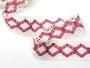 Cotton bobbin lace insert 75264, width 43 mm, ivory/pink - 4/5