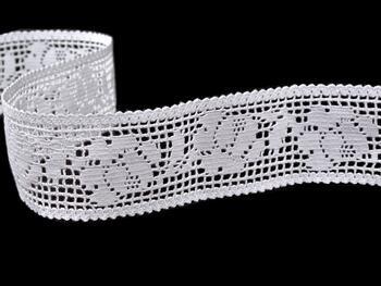 Cotton bobbin lace insert 75269, width 53 mm, white - 4